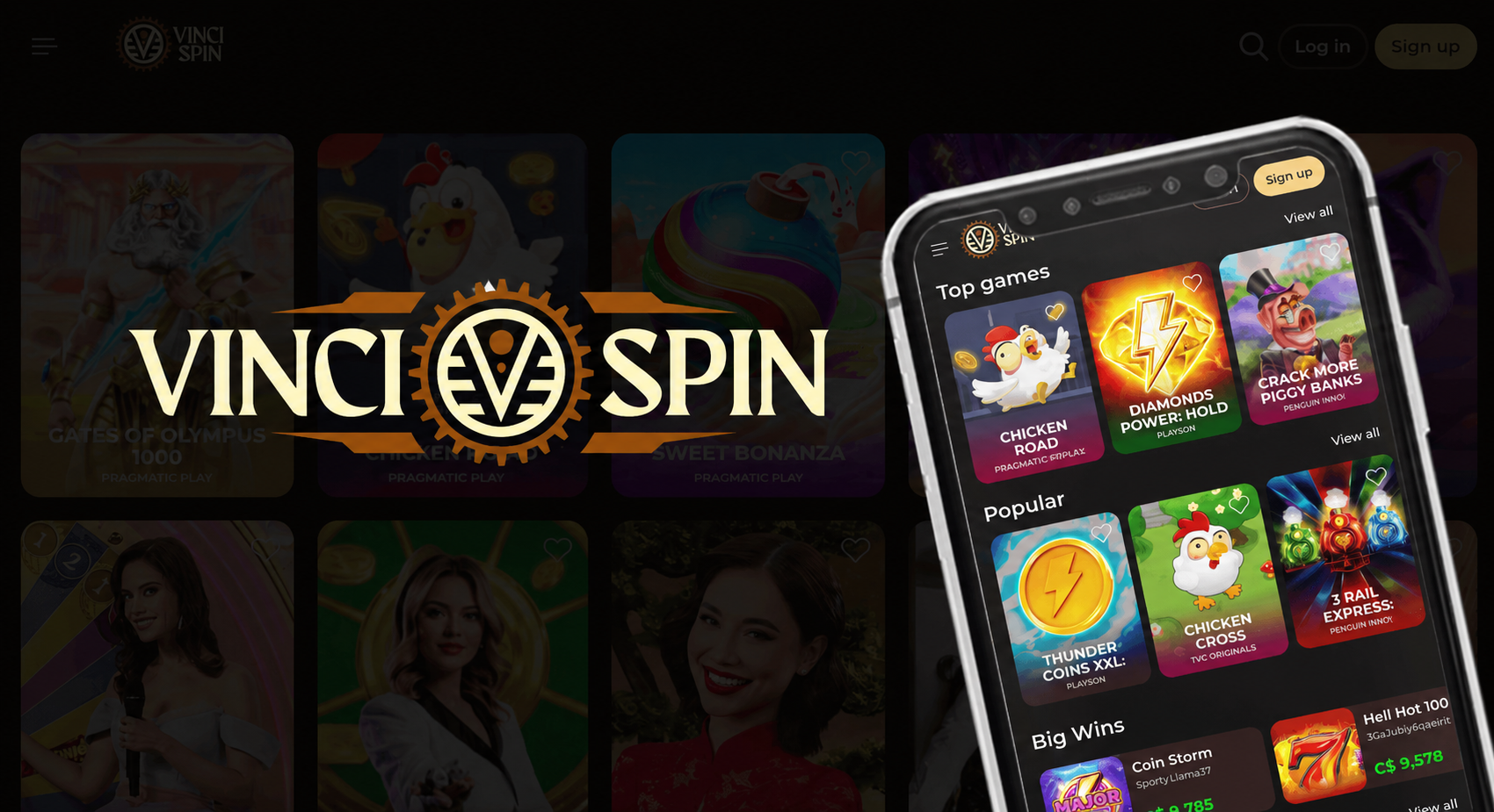 VinciSpin Casino App-Screenshot